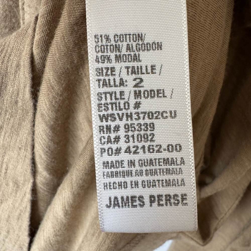 Standard James Perse long sleeve pocket tee shirt tan - Picture 5 of 8